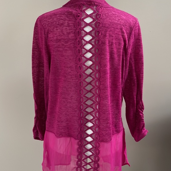 A.Moon Tops - Magenta Cardigan with beautiful back detail